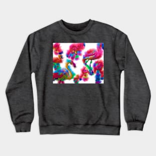 Abstract Flamingo Flock Crewneck Sweatshirt